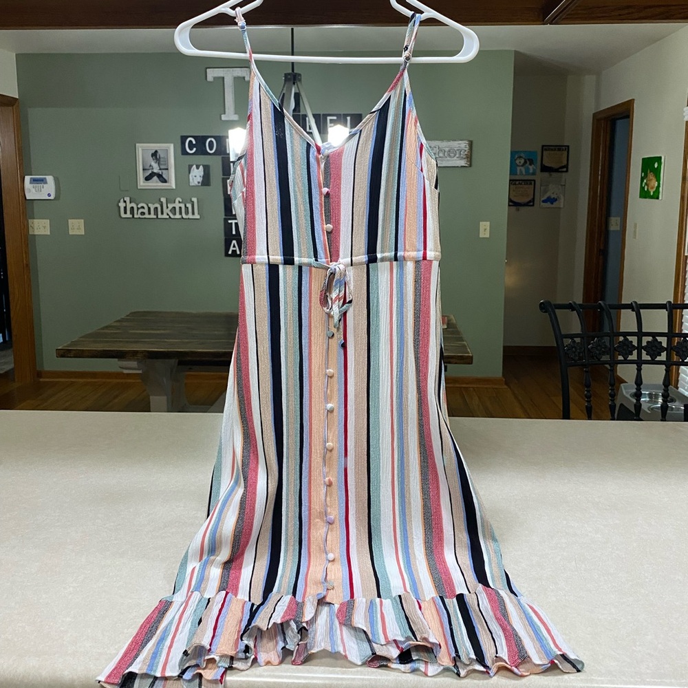 Anthropologie THML Striped Button Down Dress